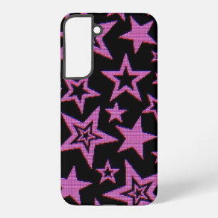 Y2K Pink Star Pattern Phone Case Cyber Punk Neon
