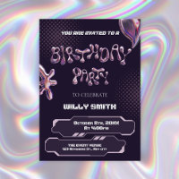 Y2K Purple metallic bubble