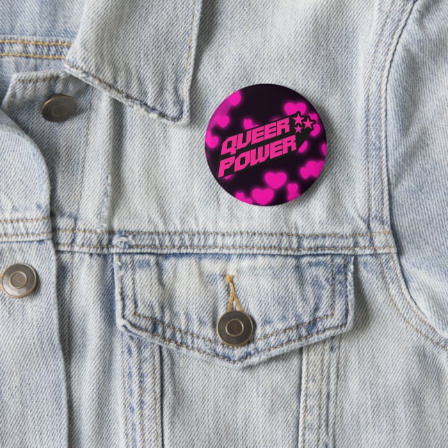 Y2K Queer Power Pride 6 Cm Round Badge (In Situ)
