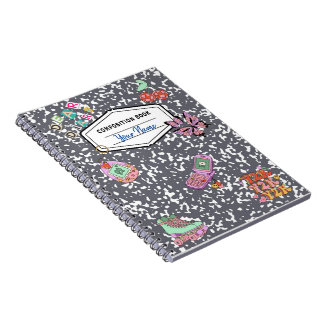 Y2K Retro Grey Composition Notebook
