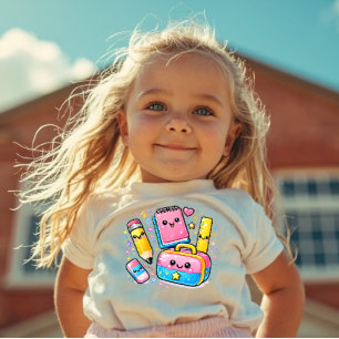 Y2K School Supplies Cute Kids Tee