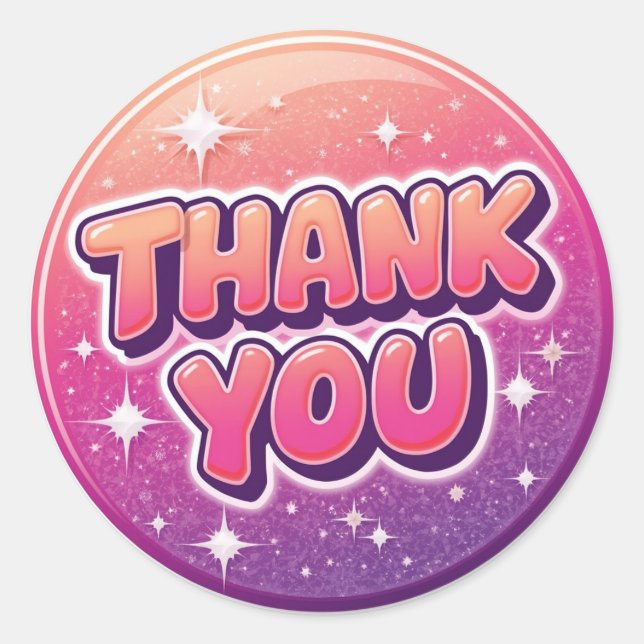 Y2K Thank You Round Sticker (Front)