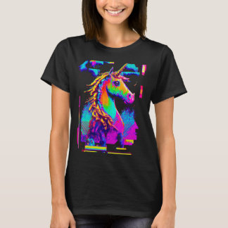 Y2K Unicorn Shirt, Alt Edgy Goth Retro Glitch Grap T-Shirt