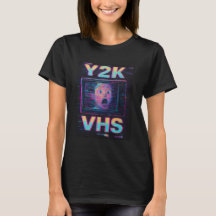 Y2K VHS Glitch T-Shirt – Surreal Static Face