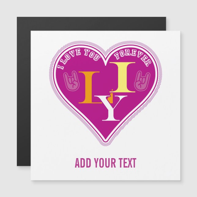 Y2K Vibrant Pink ILY Sign Language Heart Custom (Front/Back)