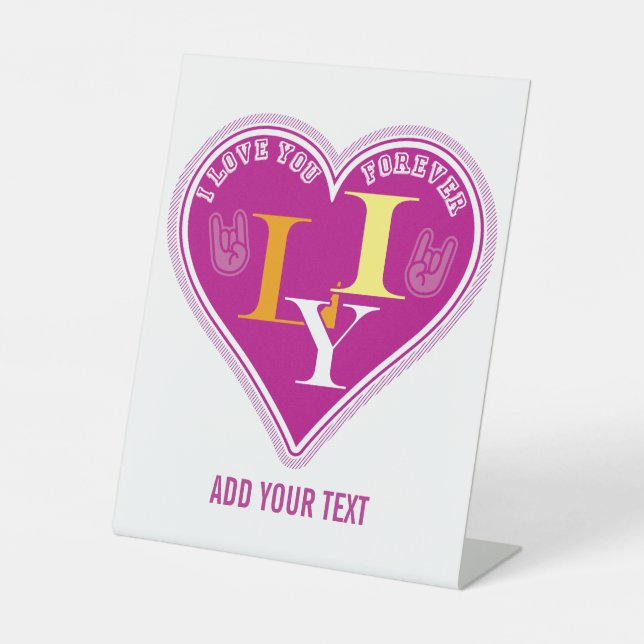Y2K Vibrant Pink ILY Sign Language Heart Custom (Front)