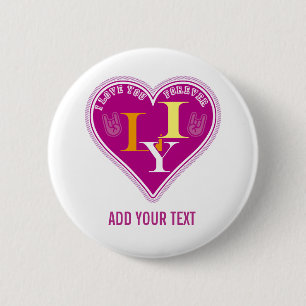 Y2K Vibrant Pink ILY Sign Language Heart Custom 6 Cm Round Badge