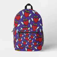 Y2K Winged Angel Hearts Seamless Pattern