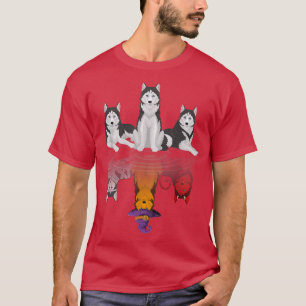 Y4WB Cute Husky Dog Witchy Autumn Halloween Husky  T-Shirt
