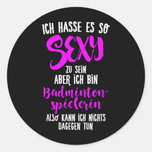 Y Badminton Player, Shuttle Badminton Classic Round Sticker