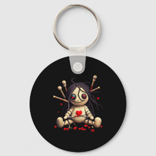 Y Cute Sitting Voodoo Doll Halloween Valentine Day Key Ring
