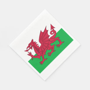 Y Ddraig Goch: Welsh Flag Luncheon Napkins