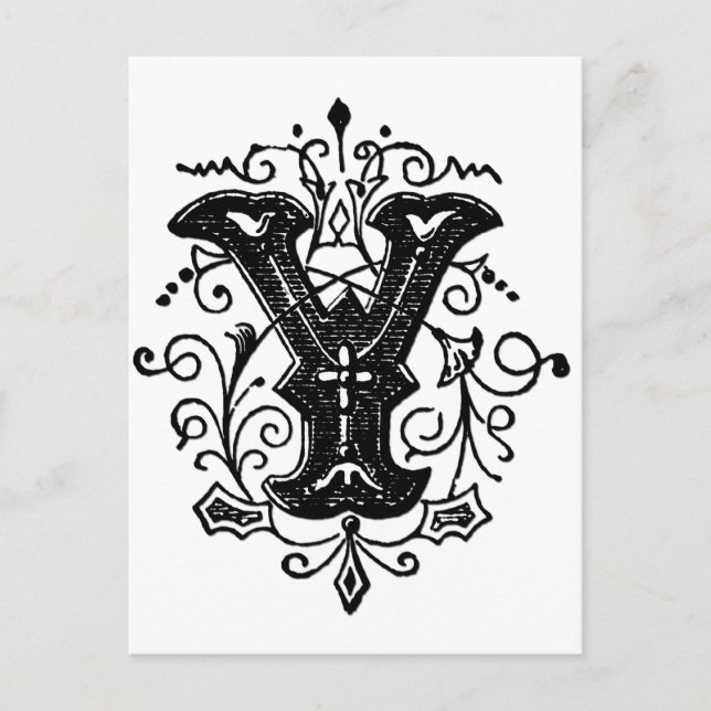 Y Decorative Letter Postcard (Front)