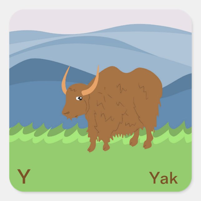 Y for yak Sticker (Front)