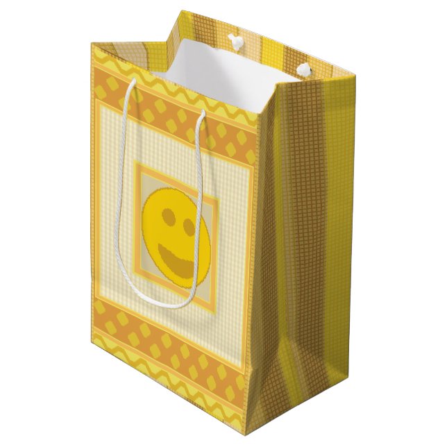 Y&G VStripes Smile Tile Gift Bag (Front Angled)