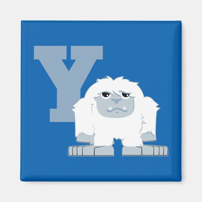 Y is for Yeti Cute Cartoon Yeti Monster Magnet (Front)