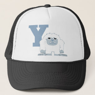 Y is for Yeti Cute Cartoon Yeti Monster Trucker Hat