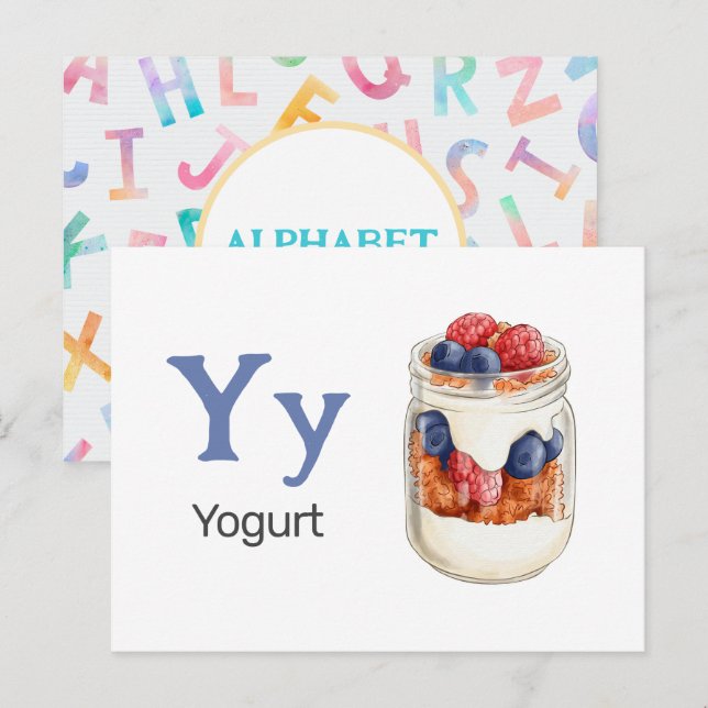 Y is for Yogurt - Alphabet Flash Card (Front/Back)