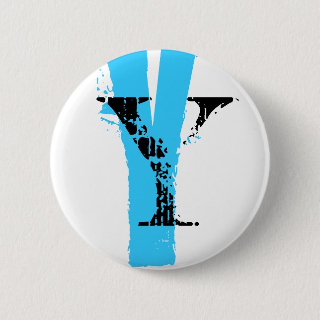 Y monogram 6 cm round badge (Front)