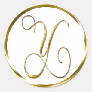 Y Monogram Faux Gold Envelope Or Favour Seal