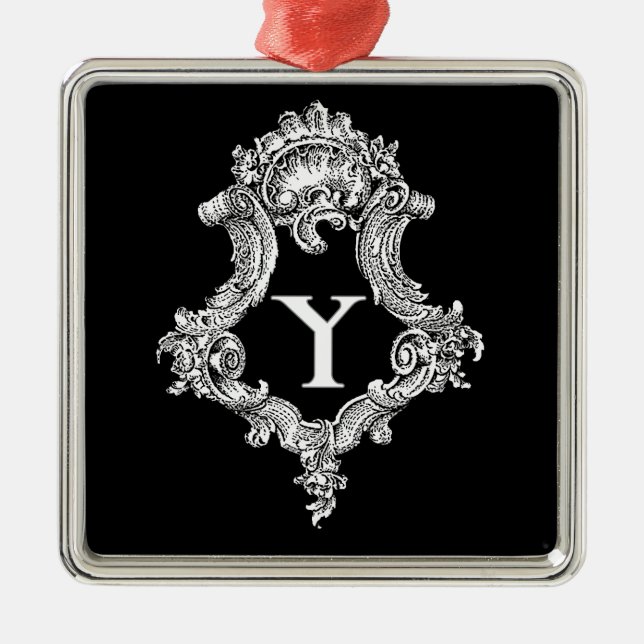 Y Monogram Initial Metal Tree Decoration (Front)