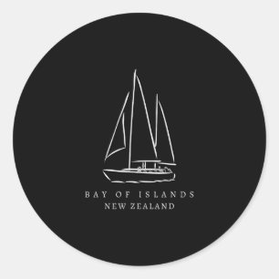 Y Of Islands New Zealand Souvenir Yachting Group M Classic Round Sticker