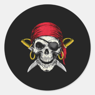 Y Skull Skeleton Halloween Costume Pirate Flag Classic Round Sticker