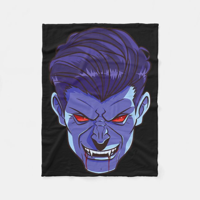 Y Vampire Halloween Monster Face Scary Fangs Costu Fleece Blanket (Front)