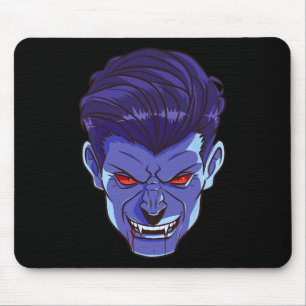Y Vampire Halloween Monster Face Scary Fangs Costu Mouse Pad