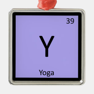 Y - Yoga Sports Chemistry Periodic Table Symbol Metal Tree Decoration