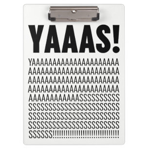 Yaaas Typography Custom Background Colour Clipboard