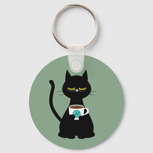 YAAAWN sleepy cat key ring (Front)