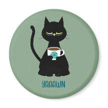 YAAAWN sleepy cat magnet
