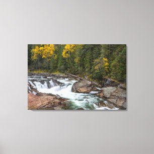 Yaak Falls In Autumn In The Kootenai National Canvas Print