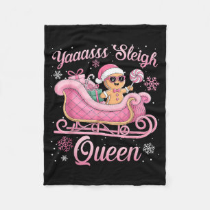 Yaas Sleigh Queen Sleigh Girl Matching Christmas  Fleece Blanket