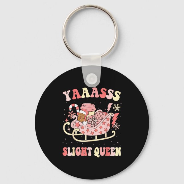 Yaas Sleigh Queen Sleigh Girl Matching Christmas P Key Ring (Front)