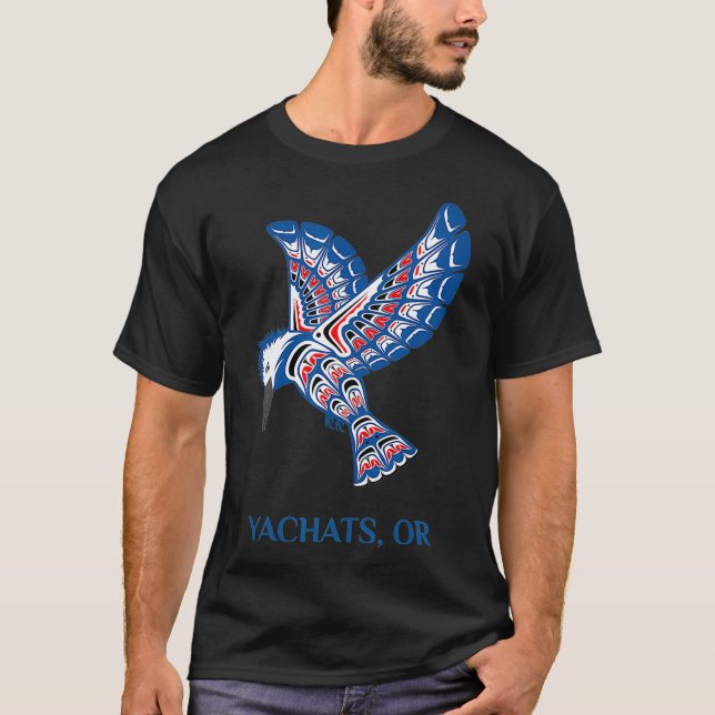 Yachats Oregon Native American Indian Kingfisher T-Shirt (Front)