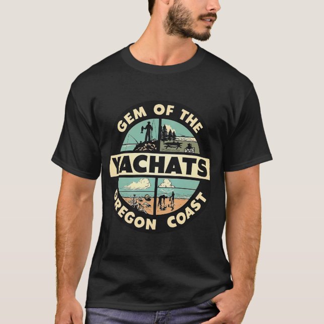 Yachats Oregon Vintage Travel T-Shirt (Front)