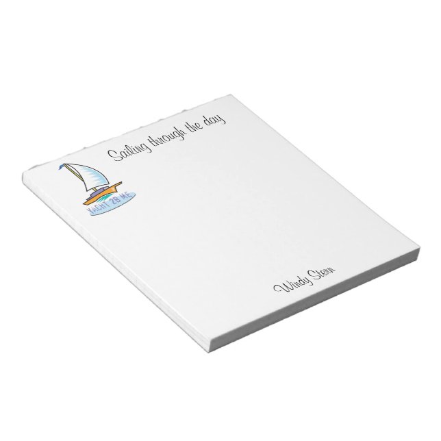 Yacht 2B Me™_logoboat_personalized Notepad (Angled)