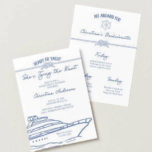 Yacht Bachelorette Invitation Ready or Yacht She