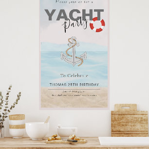 Yacht Boat Cruise Birthday Party  Poster
