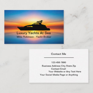Yacht Broker And Dealer Business Cards Sunset