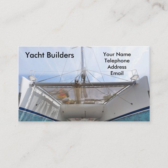 Yacht Builders and Boat Rental Business Card (Front)