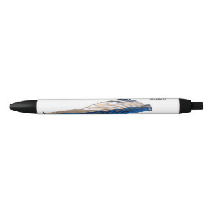 Yacht cartoon illustration black ink pen