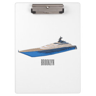 Yacht cartoon illustration clipboard