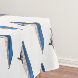 Yacht cartoon illustration tablecloth