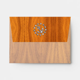 Yacht Flag Sign on Nautical Teak Wood Print Envelope