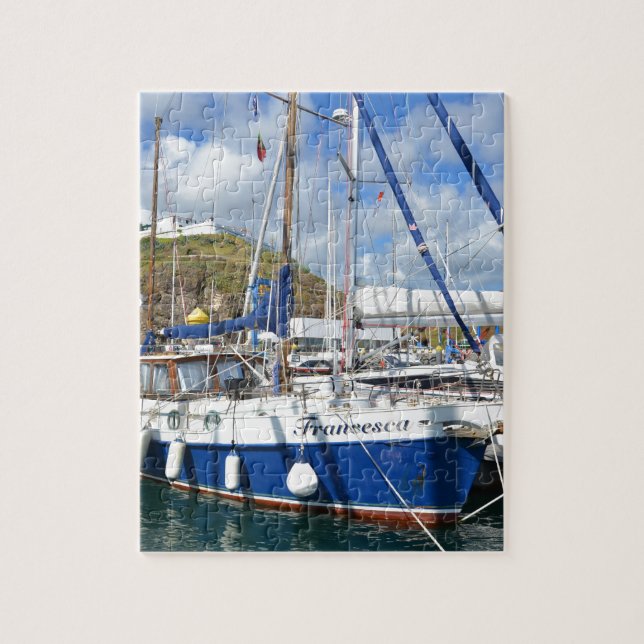 Yacht Francesca In The Azores Jigsaw Puzzle (Vertical)
