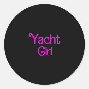 Yacht Girl Cruise Yacht Party Sailing Cruising Cap Classic Round Sticker