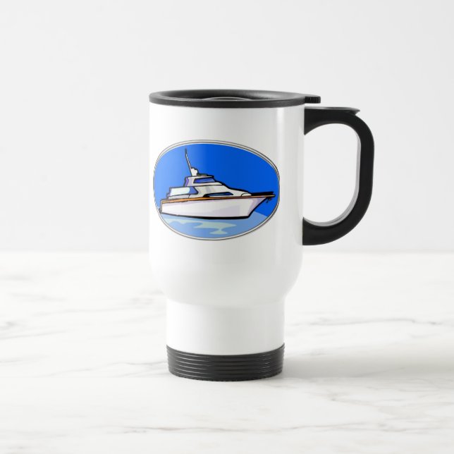 Yacht in Oval Travel Mug (Right)
